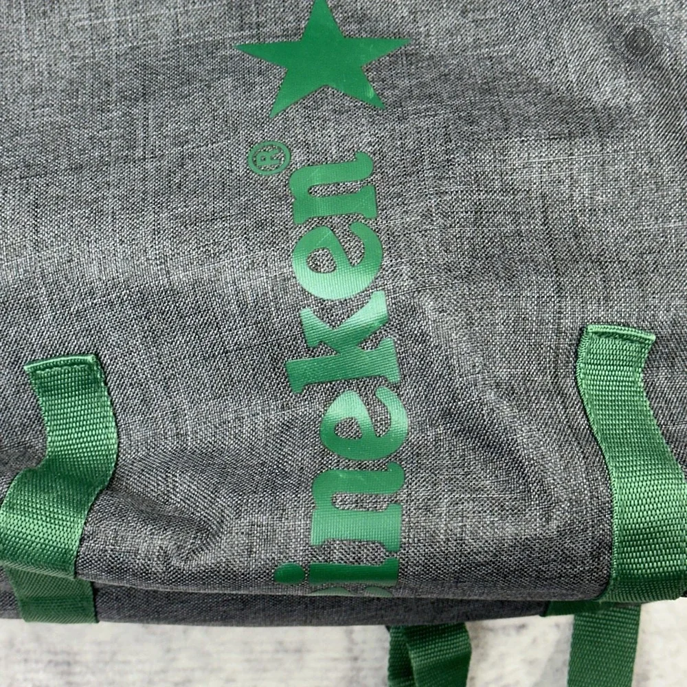 NWT Heineken Soft Side Cooler Backpack Gray Insulated Fold-Top Korean Promo‎